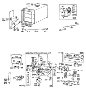 Carb Assembly Fuel Tank, A/C Diagram and Parts List for 140702-0125-XX  Briggs and Stratton Engine